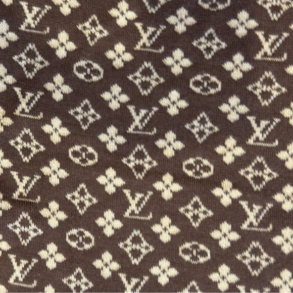 Vintage Two Tone Louis Vuitton Monogram Wool Scarf - Picture 2 of 9